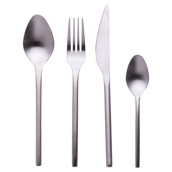 GALLERY 24-PIECE MATTE SILVER CUTLERY SET - 5921068