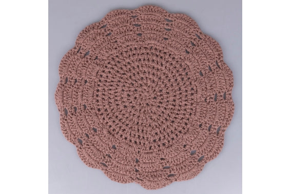 CROCHET PLACEMAT DIA 38CM PINK - 5921186