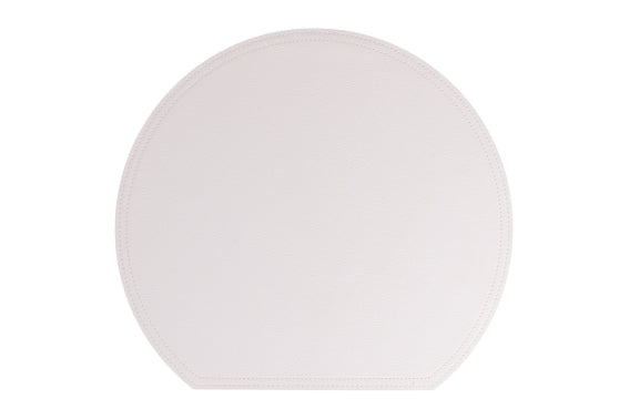 HORECA HALF-MOON PLACEMAT 36.5X33 FAUX LEATHER WHITE - 5921702