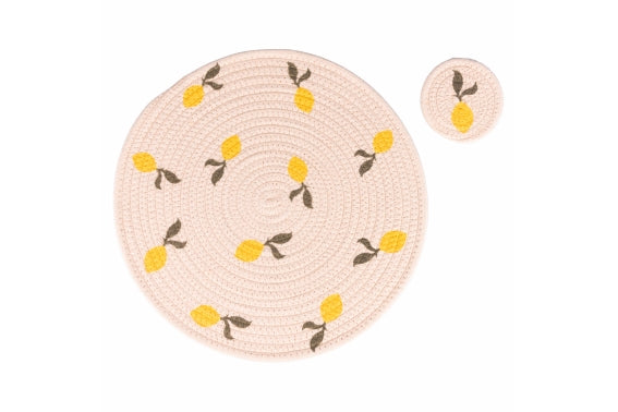 FRUIT FOR ONE PLACEMAT+LEMON COASTER SET - 5921770