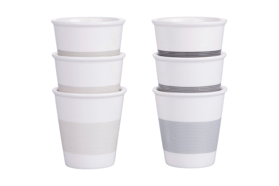 DAILY SET 6 PORCELAIN CUPS 60ML STONES - 5922624