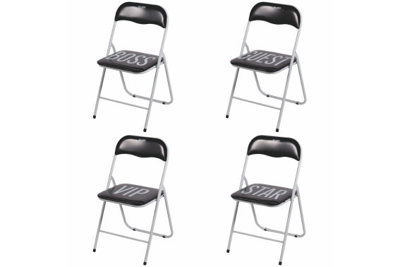 BIGISMORE FOLDING CHAIR BLACK COLOR 4 SEATER - 5923328