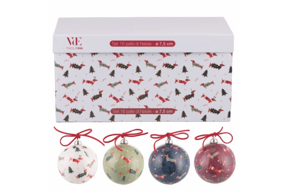 NATALOTTO SET OF 16 BALLS 7.5CM 4 ASST - 5923907