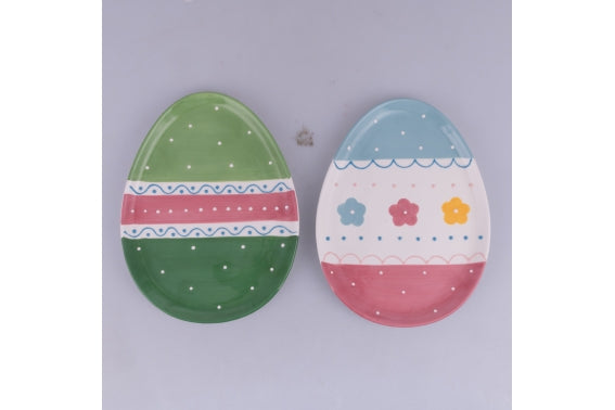 EASTER EGG DECORATIVE PLATE 2 ASST 25X19X2CM - 5926374