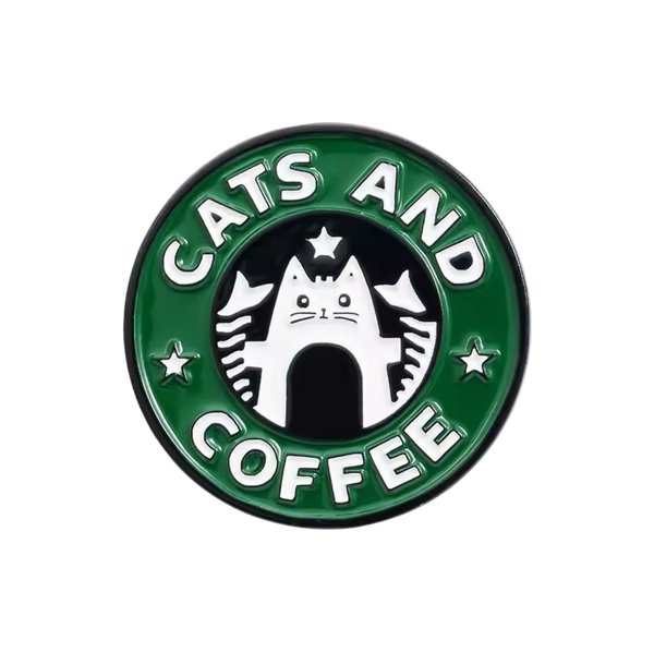Pins Katzen und Kaffee