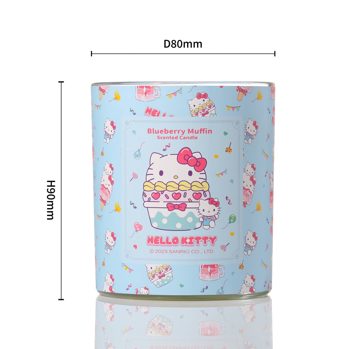 Originele Hello Kitty-kaars met print, geur van bosbessenmuffin.