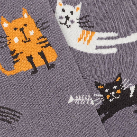 Chaussettes durables et amusantes en coton pour garçons avec motifs chats