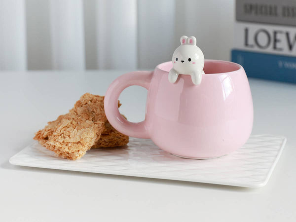 Mug with Rabbit Figurine