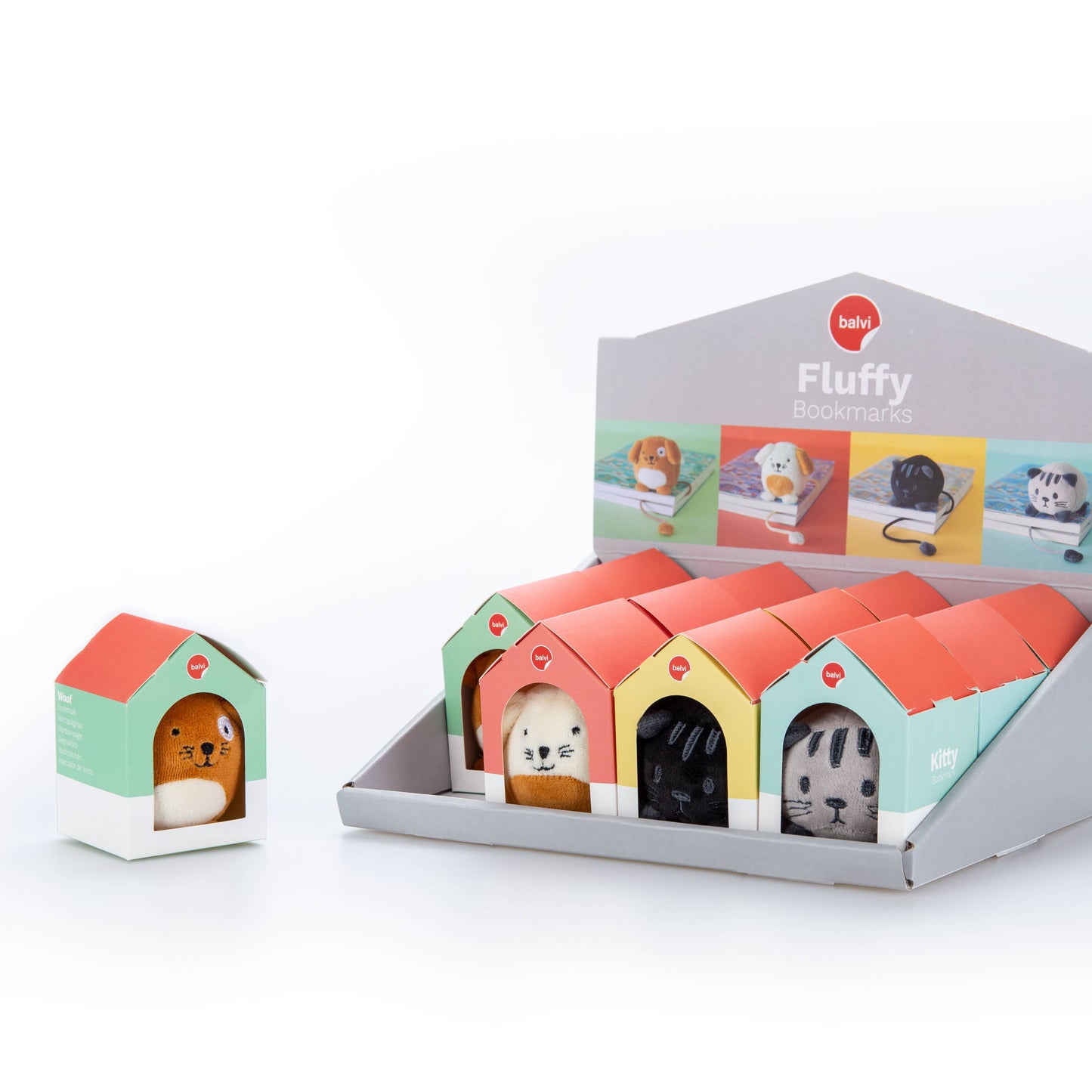 Marque-pages animaux en peluche x12