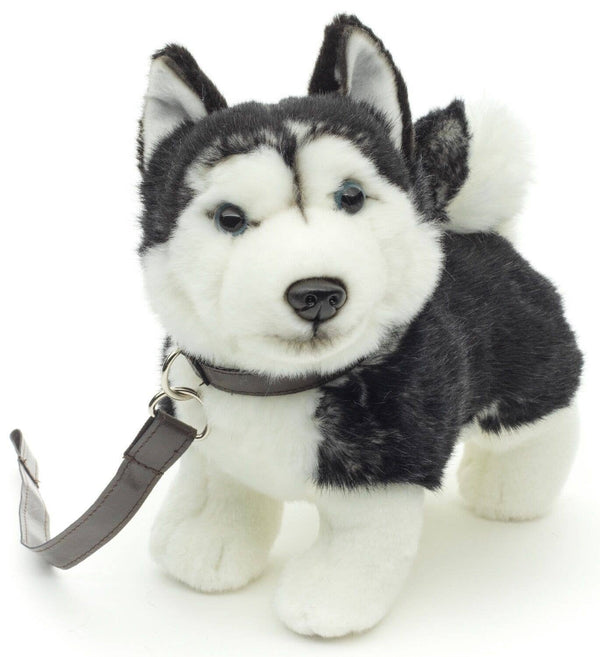 Peluche Chiot husky, debout avec laisse Uni Toys