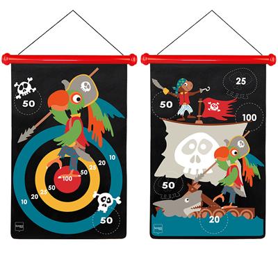 Scratch Active Play: JEU DE FLÉCHETTES MAGNÉTIQUES Pirate 36x55cm, imprimé en double face, en tube, 5+