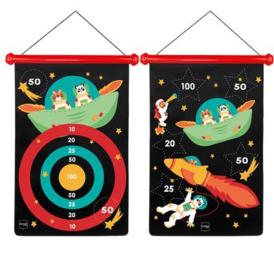 Scratch Active Play: JEU DE FLÉCHETTES MAGNÉTIQUES Astronaute 36x55cm, imprimé en double face, en tube, 5+
