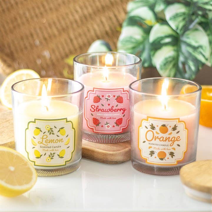 Orange scented candle