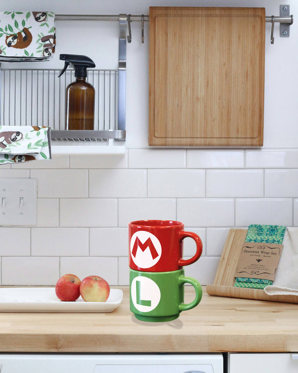 Super Mario Stackable Mug Set - Luigi & Mario