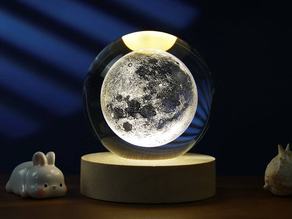 Large Crystal Ball Lamp - Moon