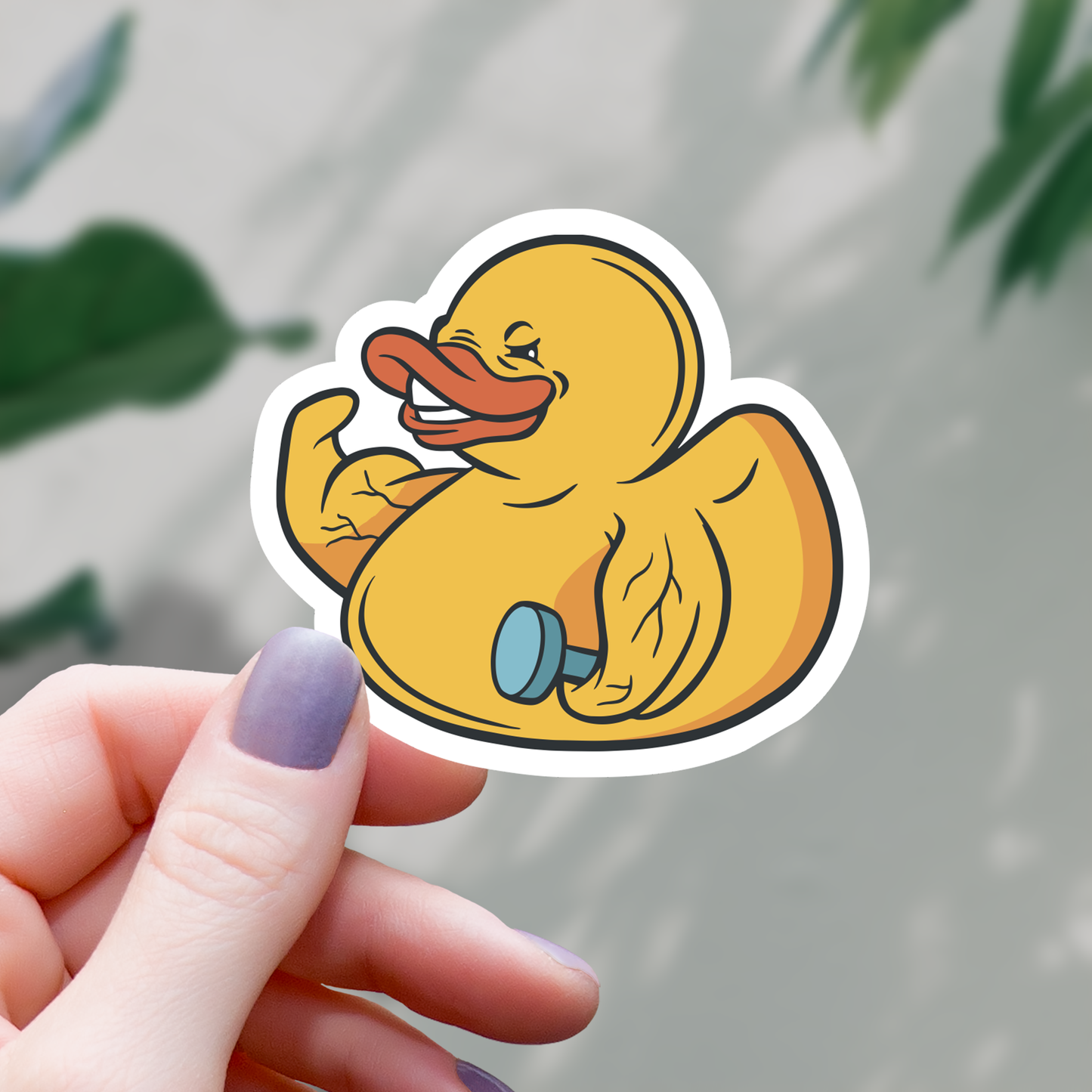 Bodybuilder Duck Sticker