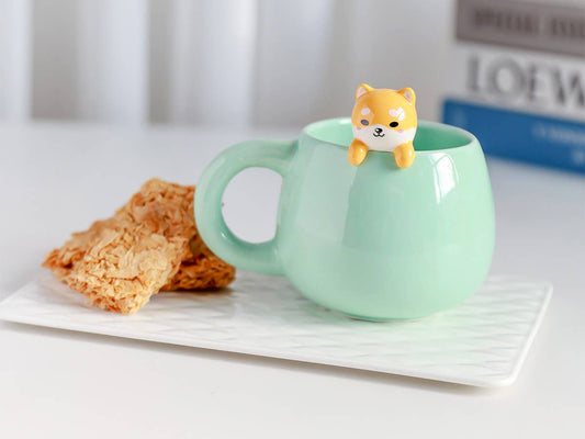 Mug with Shiba Inu Figurine