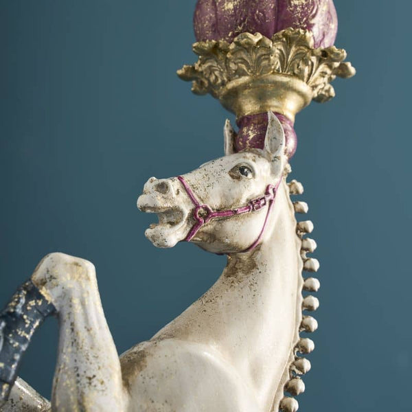 White Circus Horse Chandelier