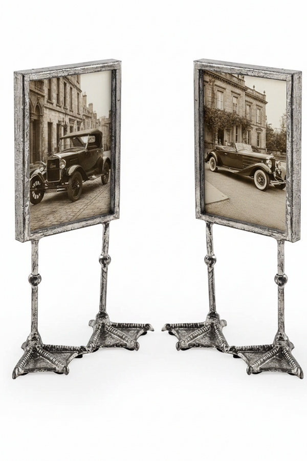 Duck Feet Picture Frame Pair - Antique Silver