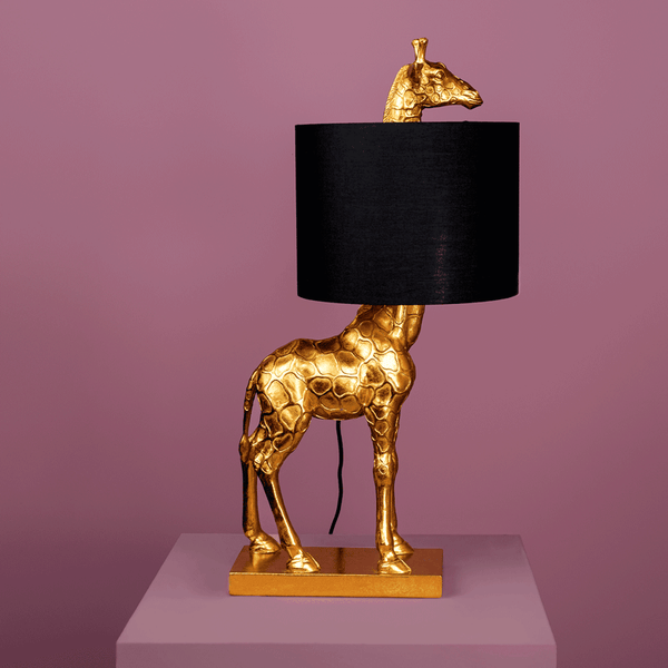Lucie Giraffe Table Lamp, Black/Gold, 35 x 28 x 70 cm