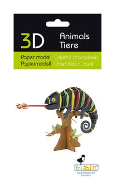3D Paper Model - Colorful Chameleon