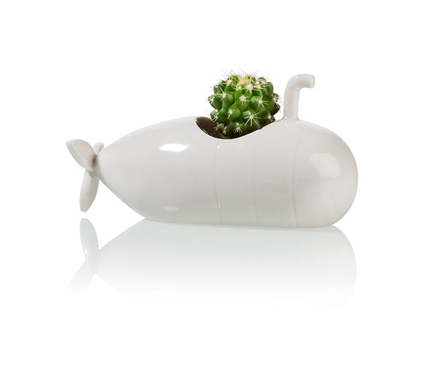 Pot de Fleur Sous-Marin Blanc – Petit – Bitten