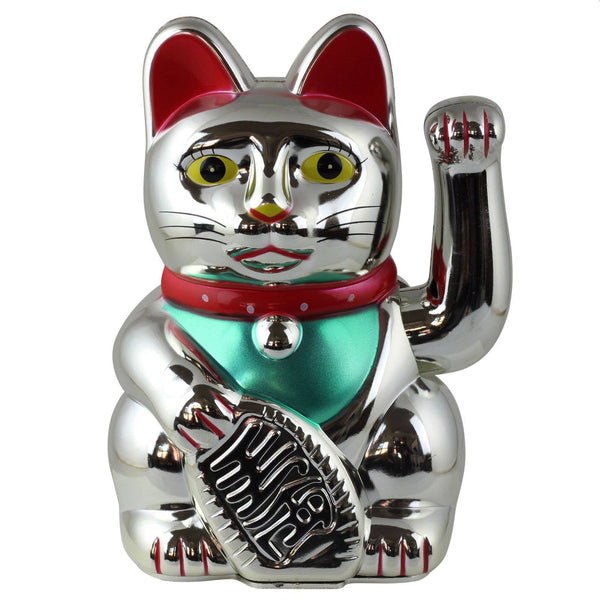 Lucky silver cat 15cm