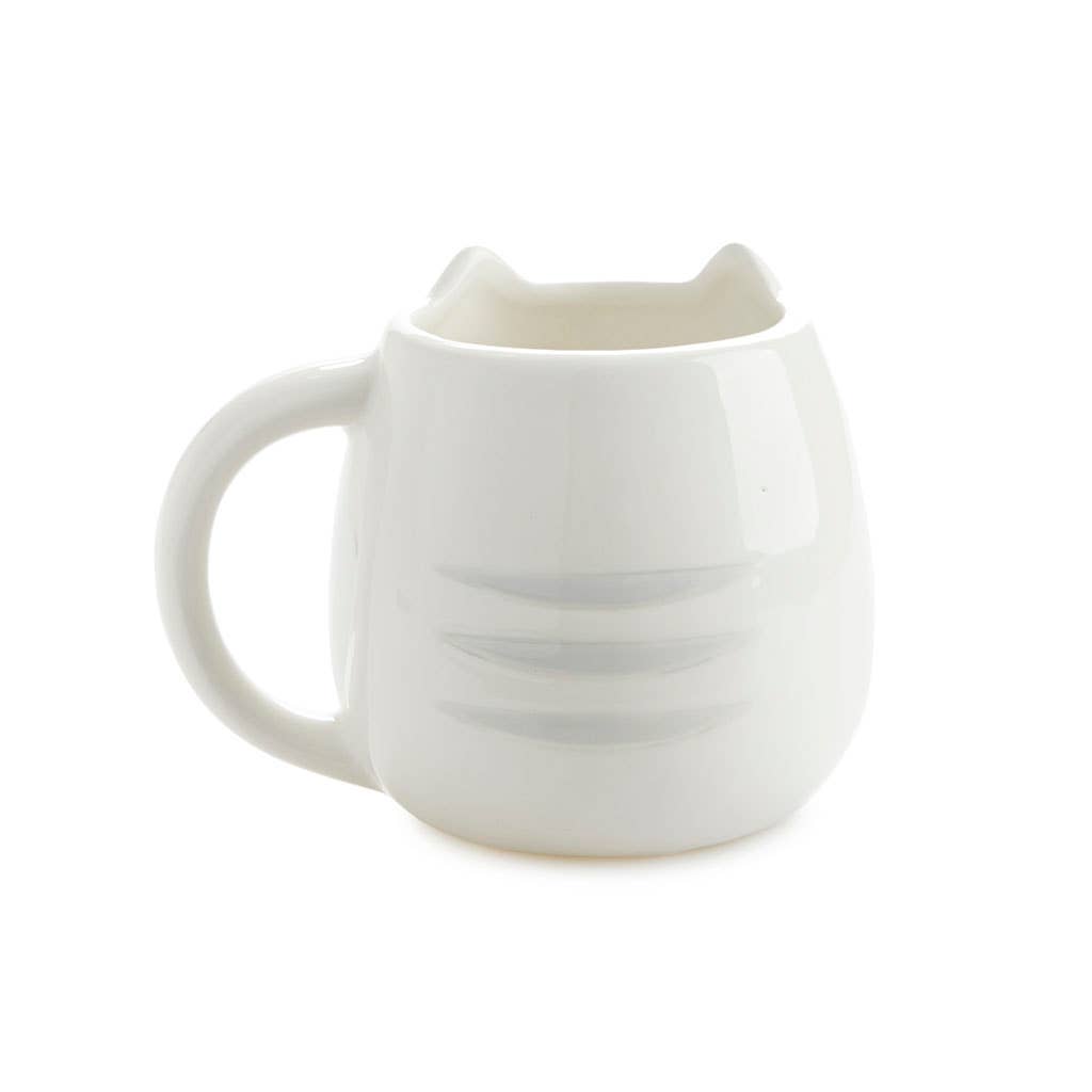 Mug, kitty design, white, 400 ml, with handle, ceramic