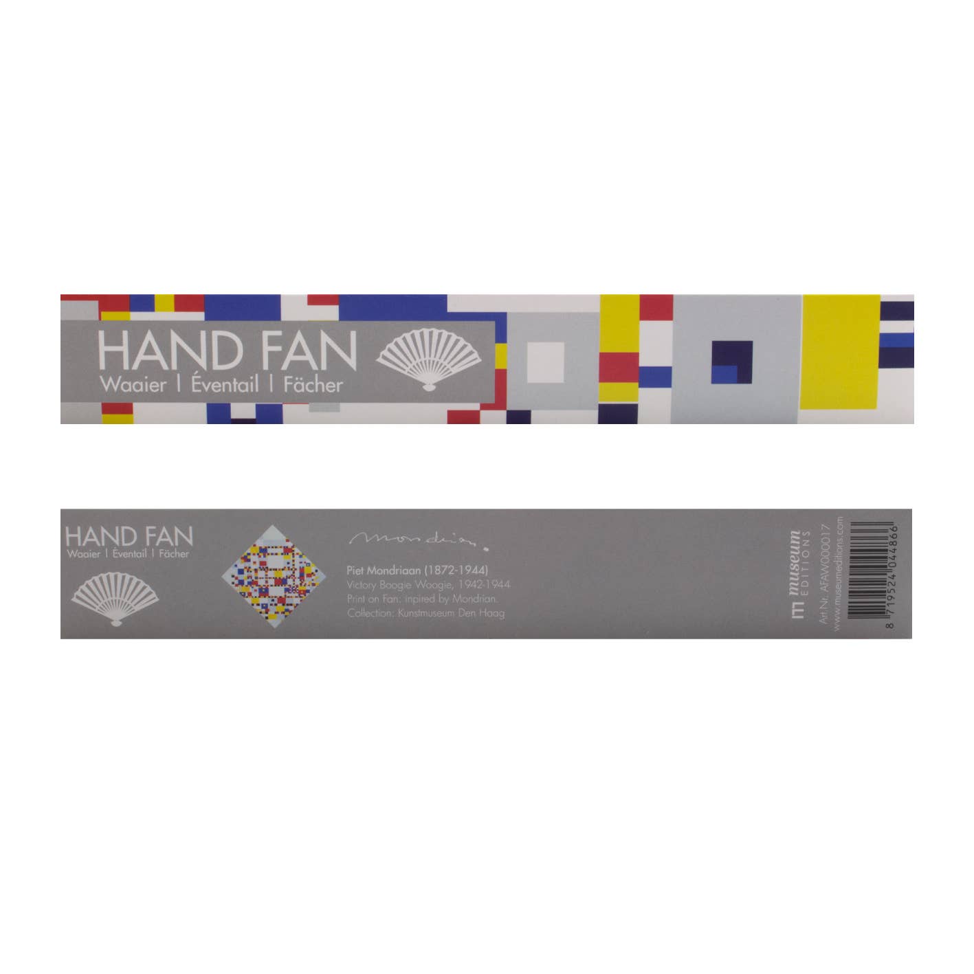 "PIET Mondriaan" Bamboo Hand Fan