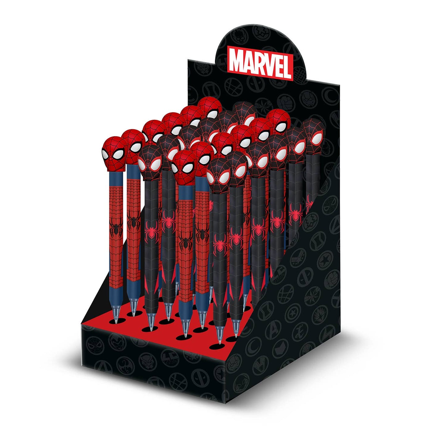 Marvel Spiderman Peter Pan Display Stand 24 Units Eternal Pencil