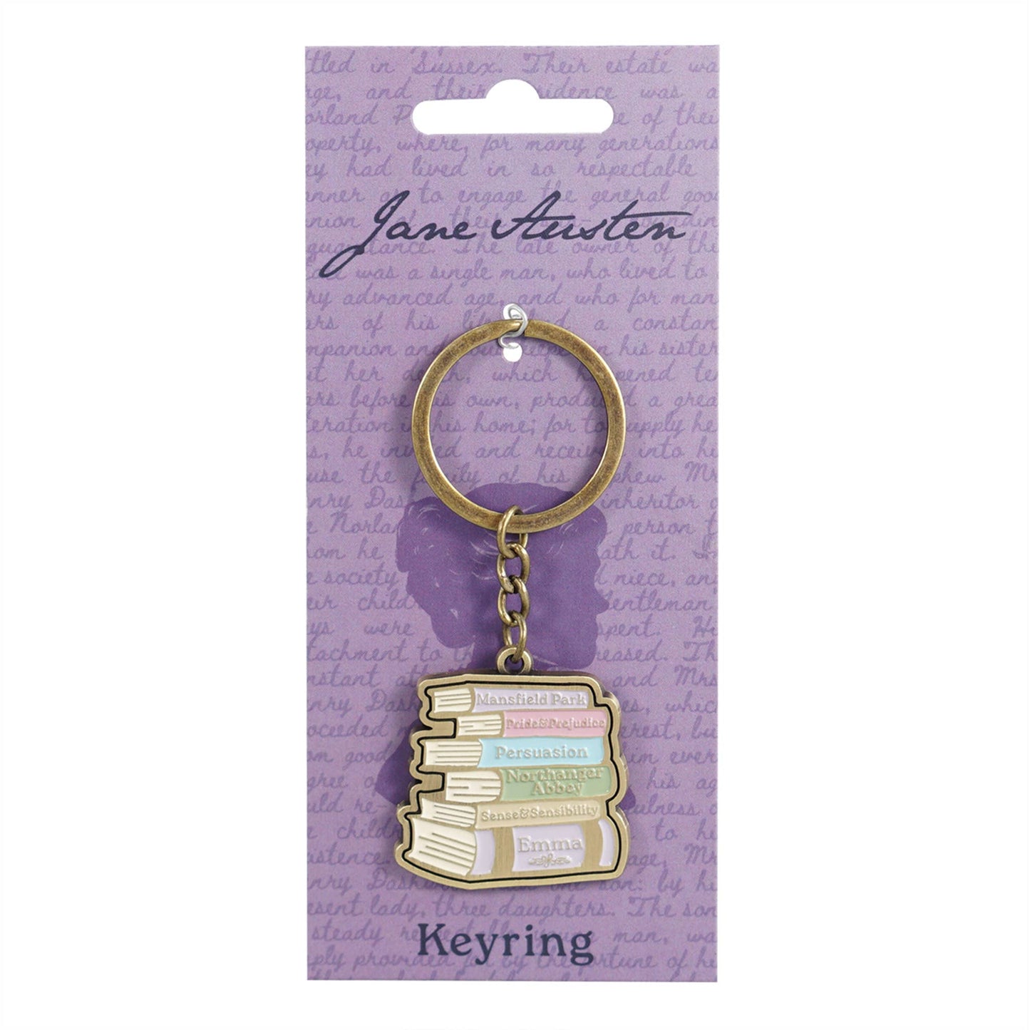 Jane Austen Book Stack Keychain