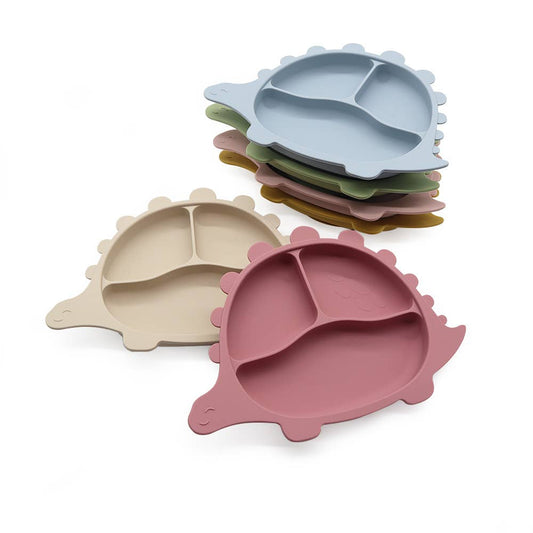 Dinosaur plate with suction cup - Olive Green