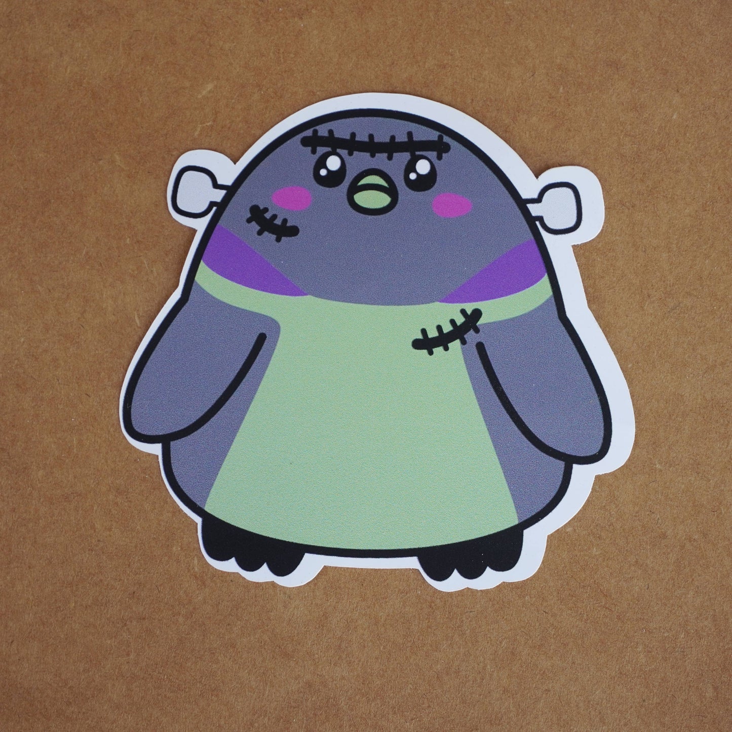 Frankenstein Halloween Penguin Sticker