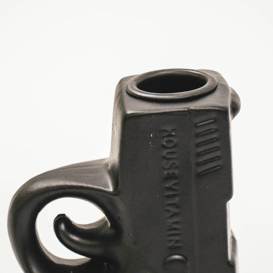 Candlestick - Pistol - Ceramic - Black - 12x5x12cm