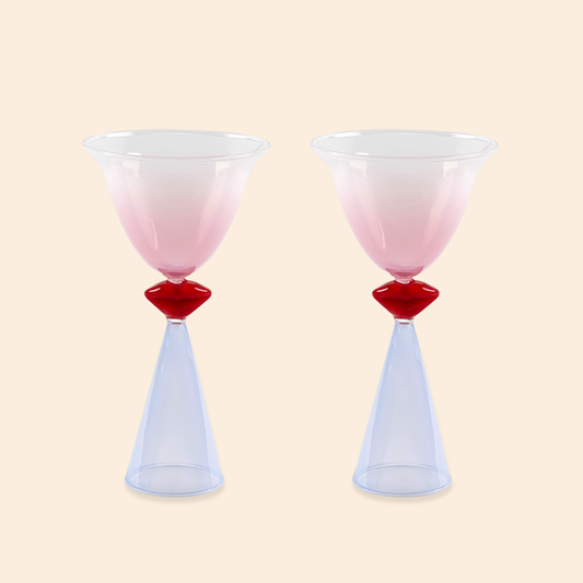 Lip-tinted cocktail glasses - Set of 2
