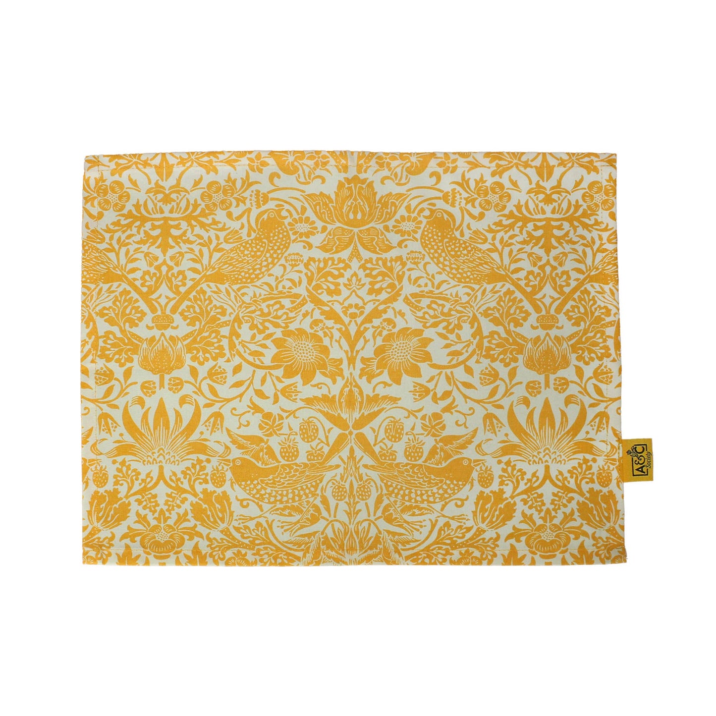 William Morris yellow recycled cotton placemats and napkins