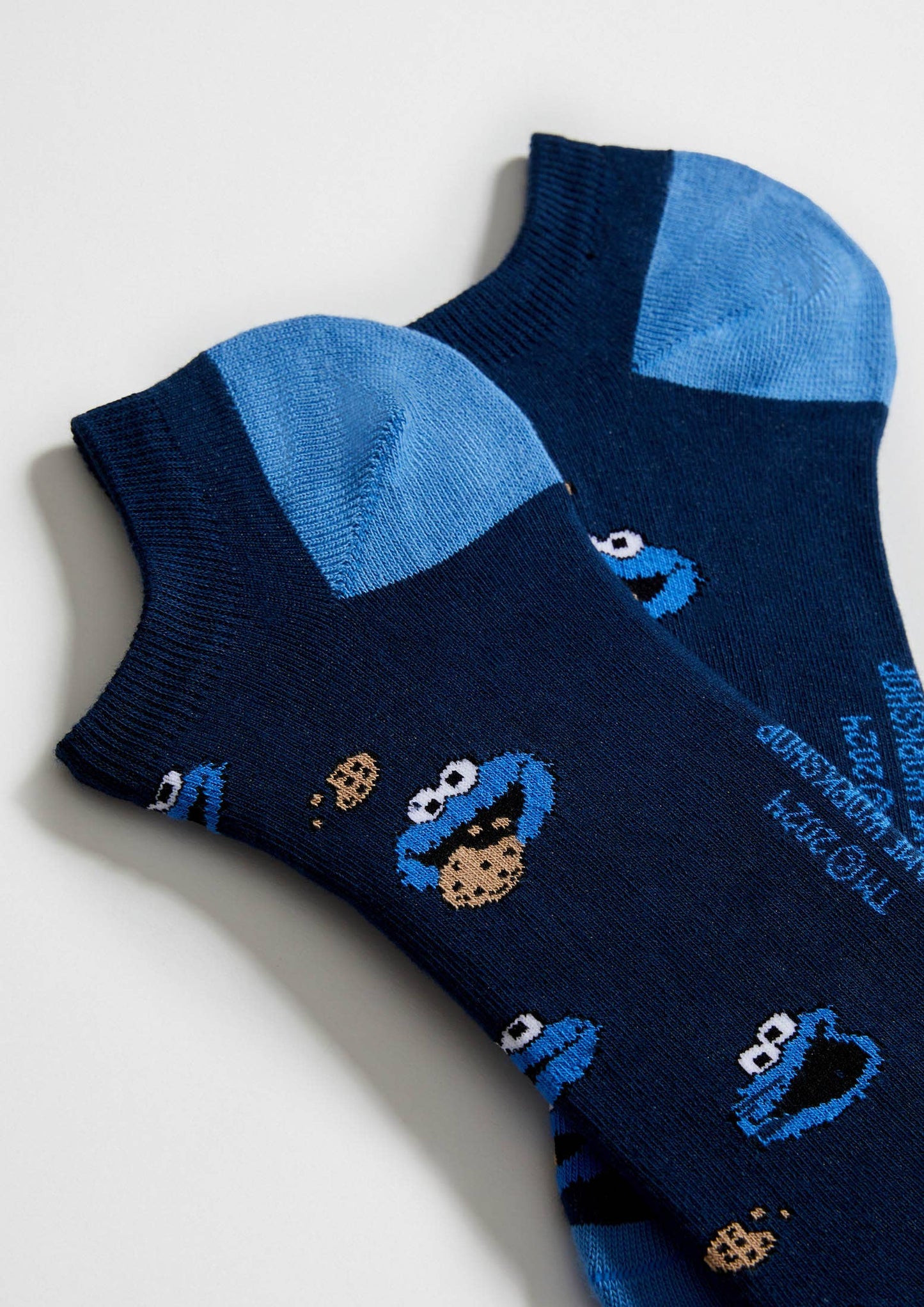 BeSesameStreet Cookie Monster - Chaussettes Cheville en Coton Bio