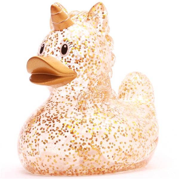 Gold Glitter Unicorn Duck