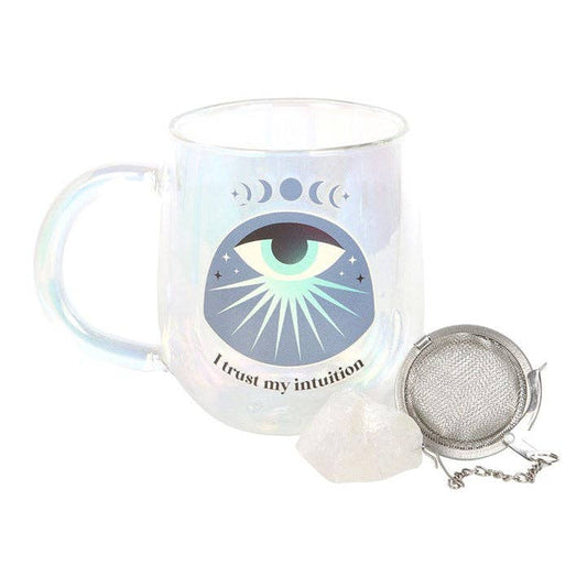 Mug en verre à double paroi Intuition avec infuseur à thé en cristal Aura