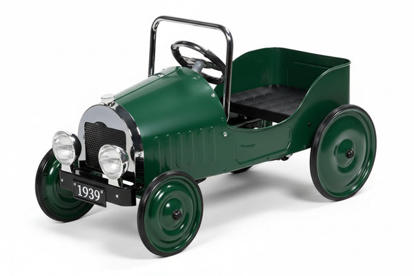 Voiture à pédales: VERT (1939) 80x40x53,5cm, en métal et plastique, 3+
