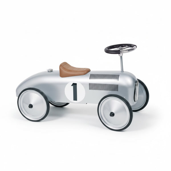 Trotteur: NUMERO 1 ARGENT 73,5x35x40cm, en métal et plastique, 1+.