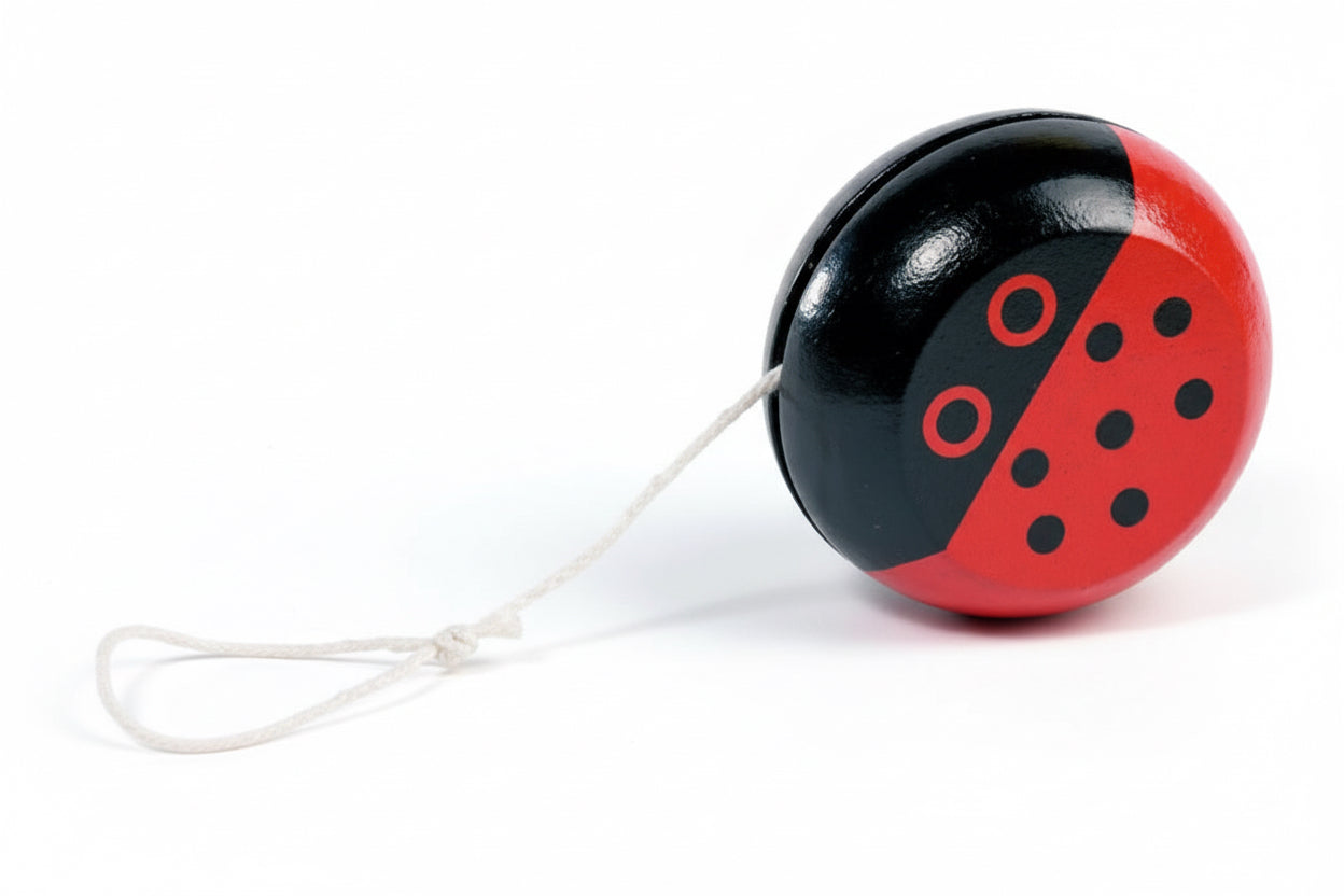 Yo-yo: COCCINELLE diam.4cm, bois peint, 4+