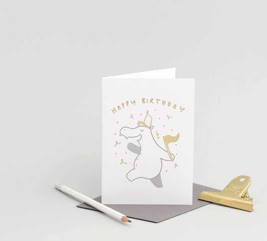 Carte de Vœux Hippopotame "Happy Birthday"