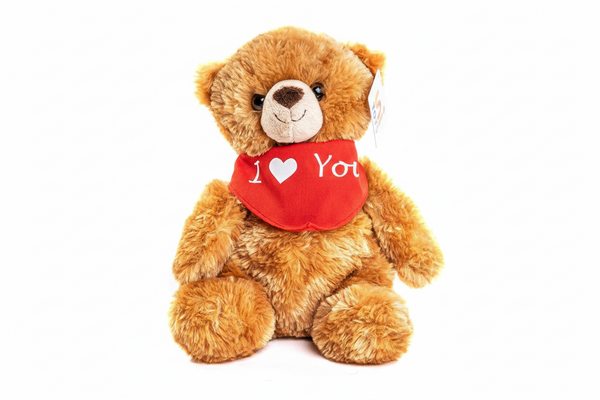 Peluche Ours Teddy (marron) avec écharpe I Love You Uni Toys