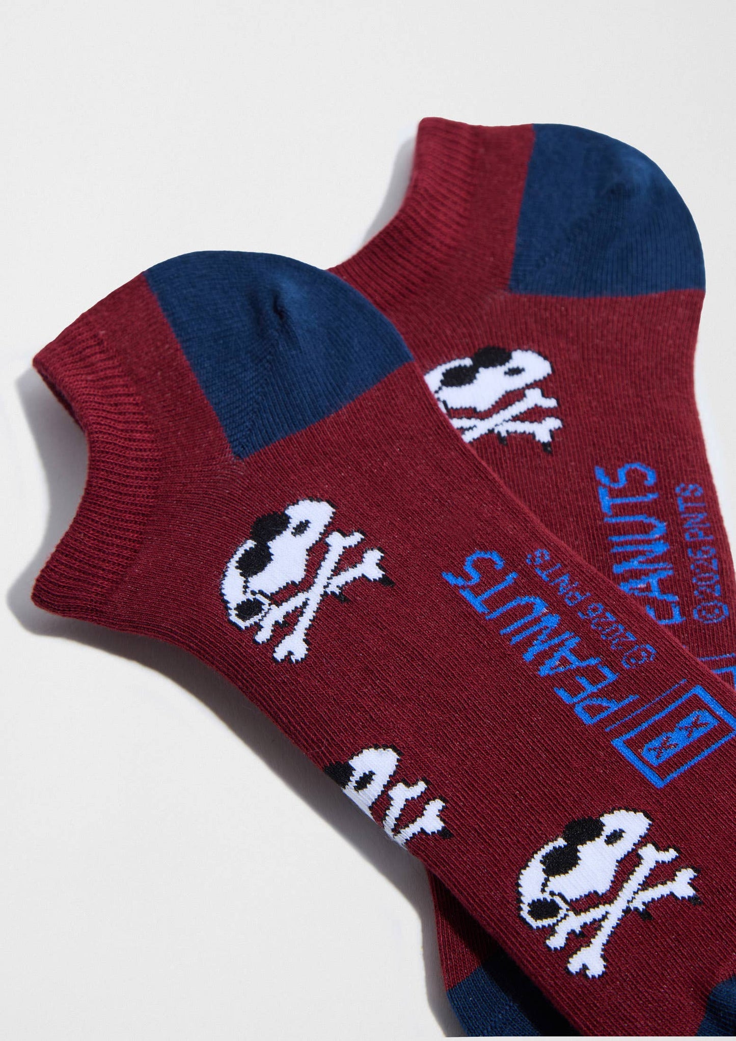 BeSnoopy Burgundy Skull - 100% Organic Cotton Ankle Socks