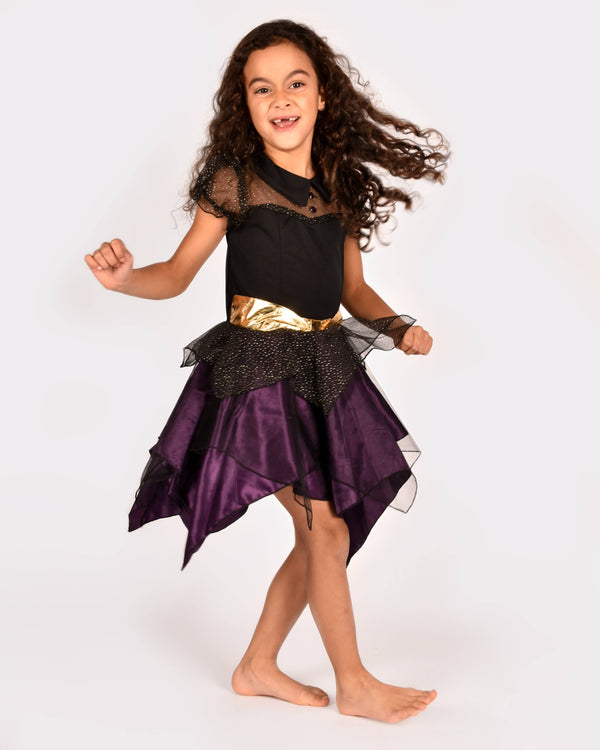 Deluxe Witch Costume with Hat for 5-7 Years (Size 122-128 cm)