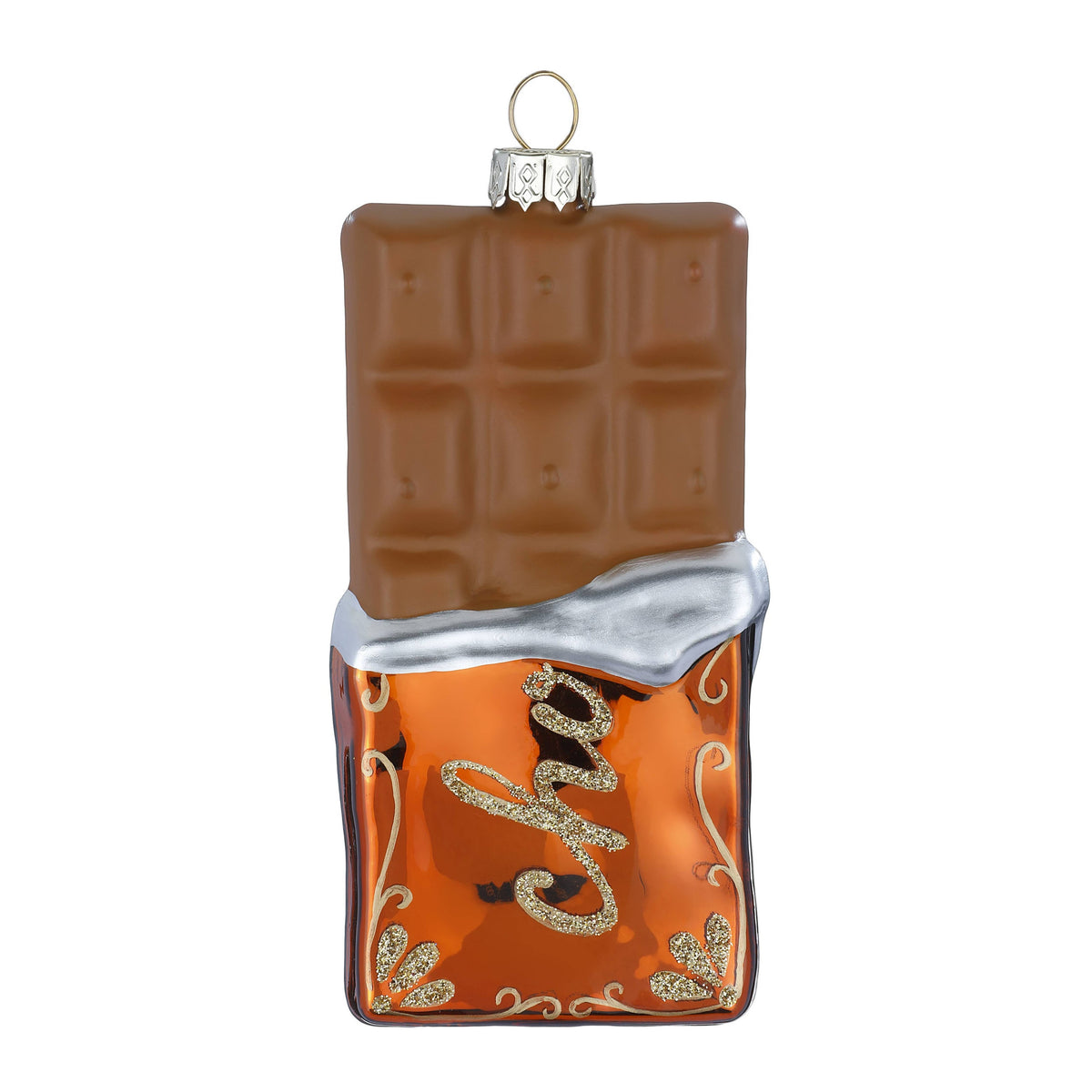 Ornement de Noël tablette de chocolat, en verre, 11,5 cm – Holly & Jolly