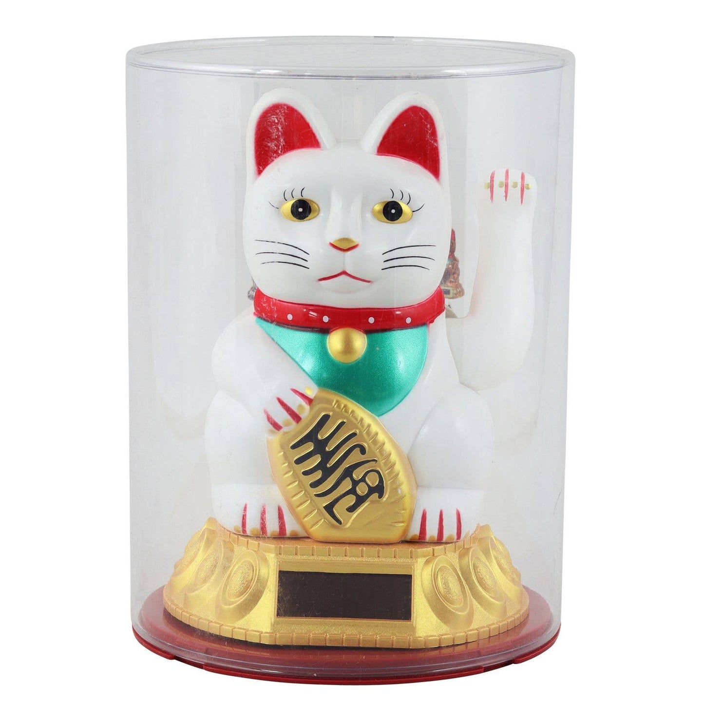 Solar Lucky Cat white 18cm