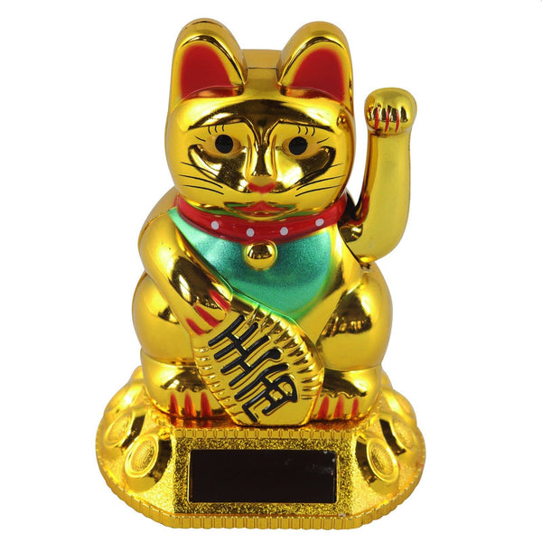 Golden solar lucky cat 8cm