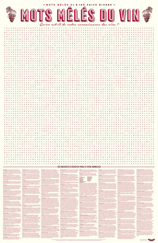 XL Game Poster - Wine Word Search